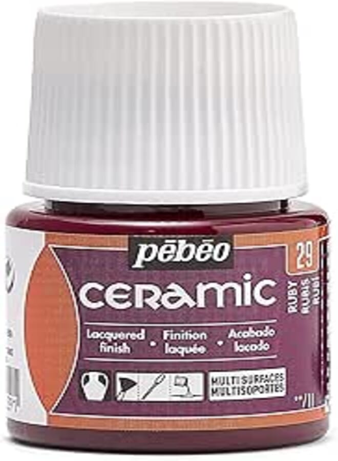 Pebeo Ceramic Paint - Ruby, 45 ml